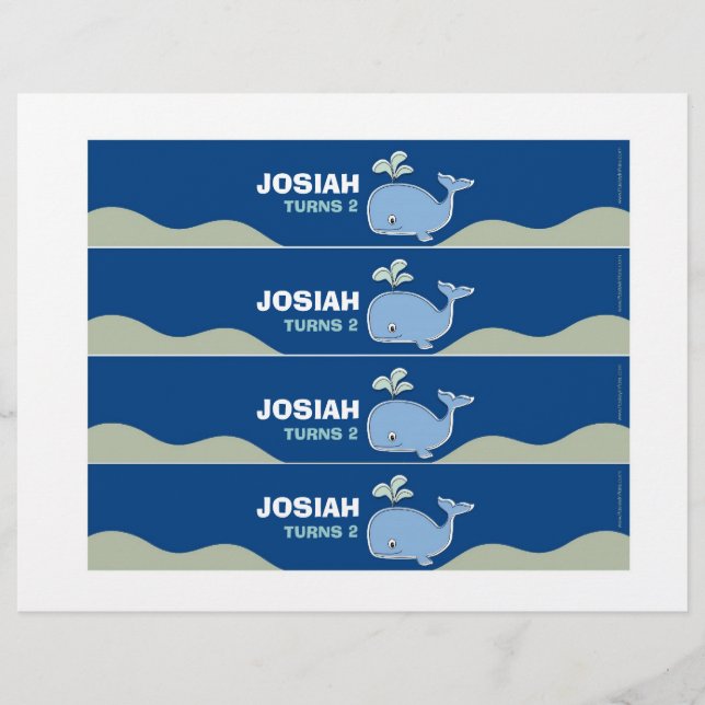 Flaschenetiketten für Blauwale (Vorderseite)