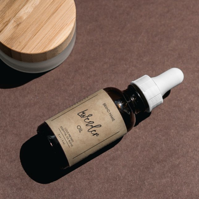 Flaschenetiketten für Minimalistische Flaschen (Minimalist Craft Paper Product Label for Your Hand Made Oil)