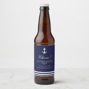 Flaschenetiketten für Navy und White Nautical Berr Bierflaschenetikett