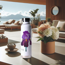 Flaschenflasche aus lila-lila-aquarelle Blumenblum Trinkflasche