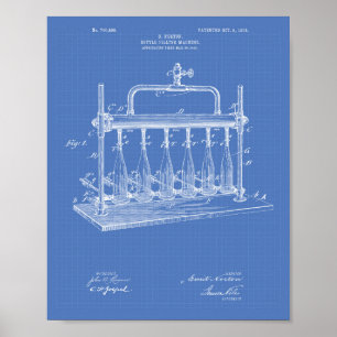 Flaschenfüllmaschine 1903 Patentart Blueprint Poster