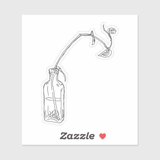 Flaschenkolben Aufkleber (Blatt)