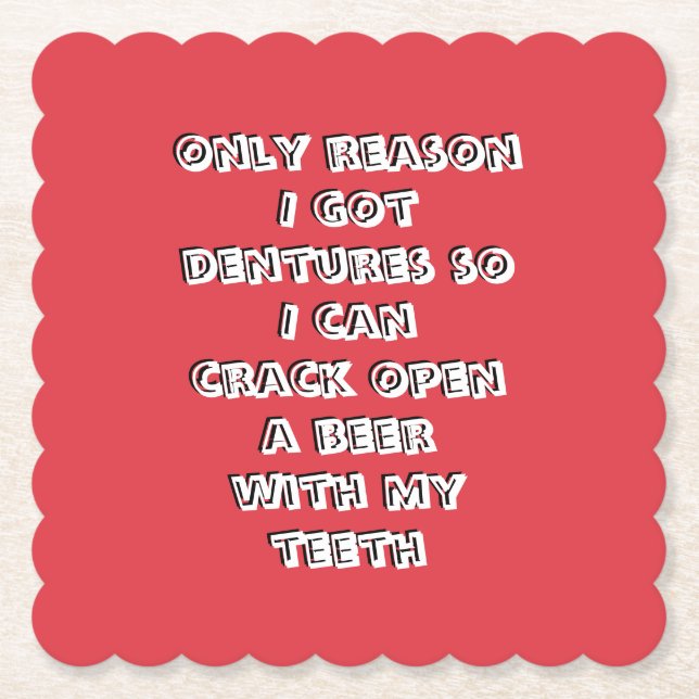 Flaschenöffnende Zähne Untersetzer (Vorderseite)