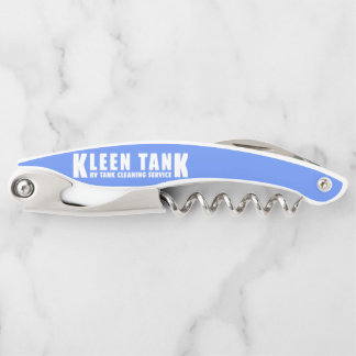 Flaschenöffner Blau mit weißen Buchstaben Kellnermesser