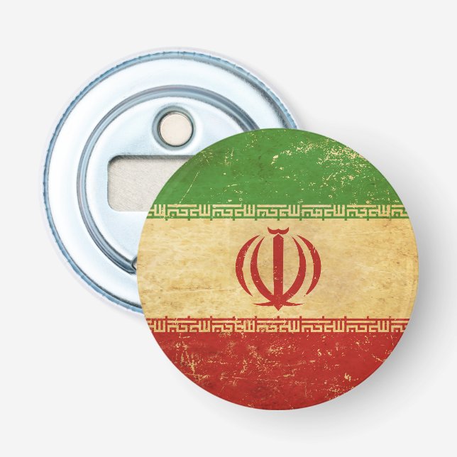 Flaschenöffner Iran Flag Vintages Design (Vorderseite)