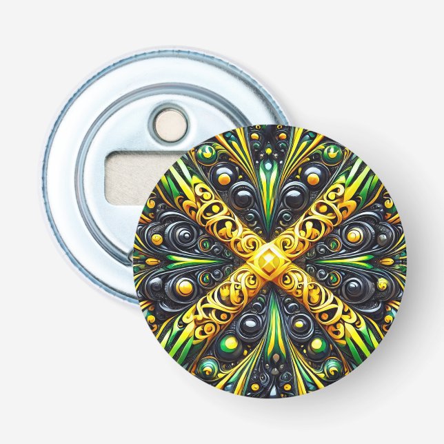 Flaschenöffner mit jamaikanischer Farbgestaltung (Vorderseite)