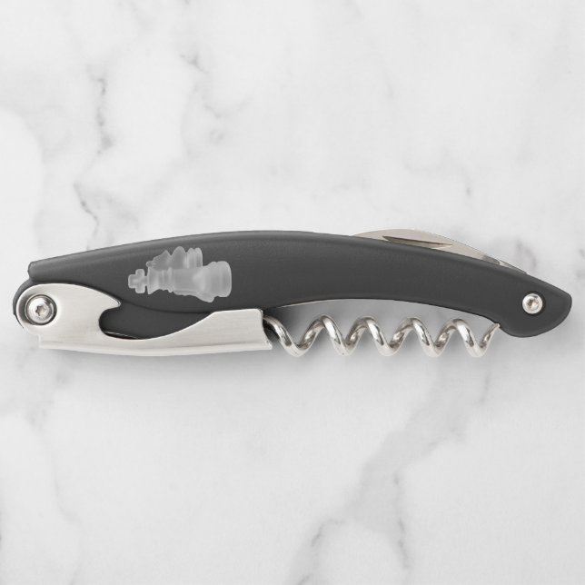 Flaschenöffner mit Korkenschraube Kellnermesser (Vorderseite)