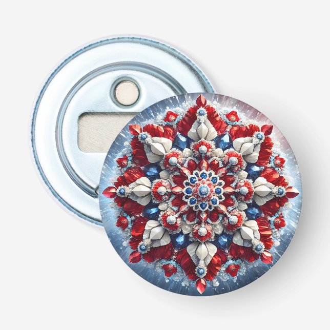 Flaschenöffner mit norwegischer Farbgestaltung (Vorderseite)