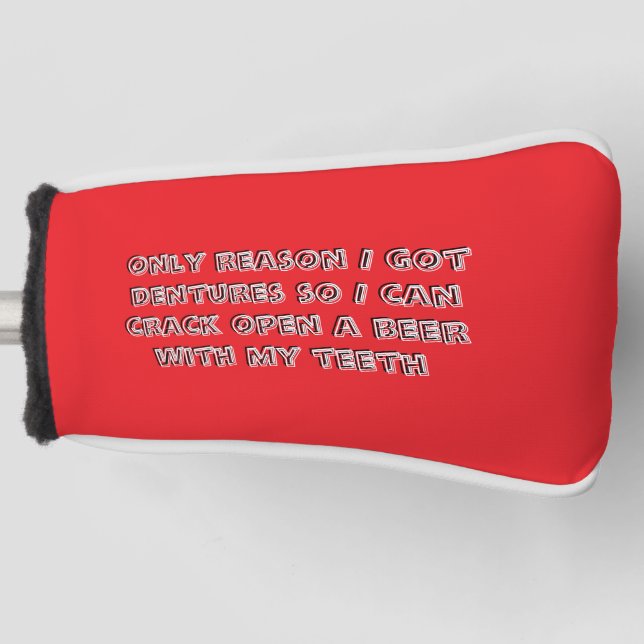 Flaschenöffnungszähne  golf headcover (Vorderseite)