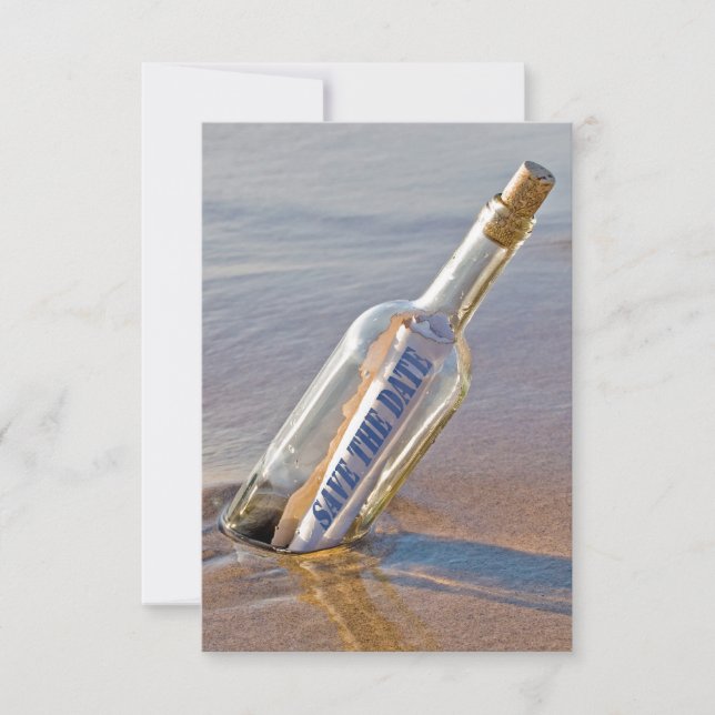 Flaschenpost mit "Save the Date" Save The Date (Vorderseite)