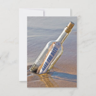 Flaschenpost mit "Save the Date" Save The Date