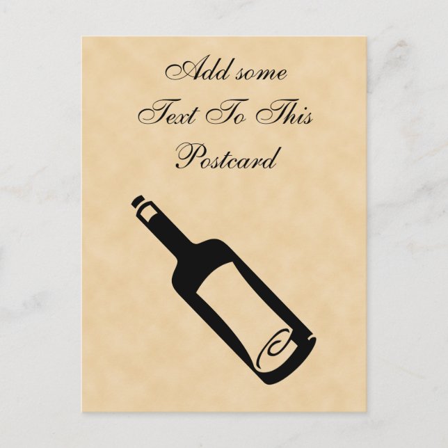 Flaschenpost Postkarte (Vorderseite)