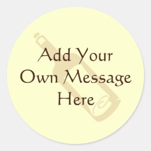 Flaschenpost. Runder Aufkleber