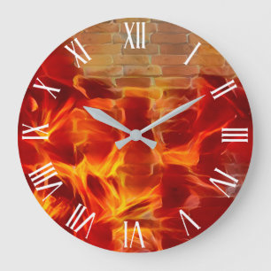 Flash Fire Modern Art Collection Große Wanduhr