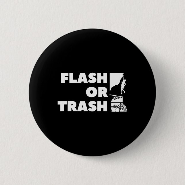 Flash- oder Trash-Climber-Geschenk, Bouldering, Lu Button (Vorderseite)
