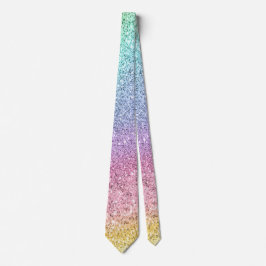 Flash Pastel Rainbow Glitzer Pattern Krawatte