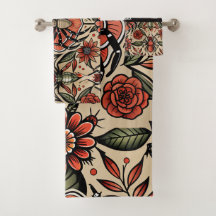 Flash Tattoo Spider Floral Custom Muster