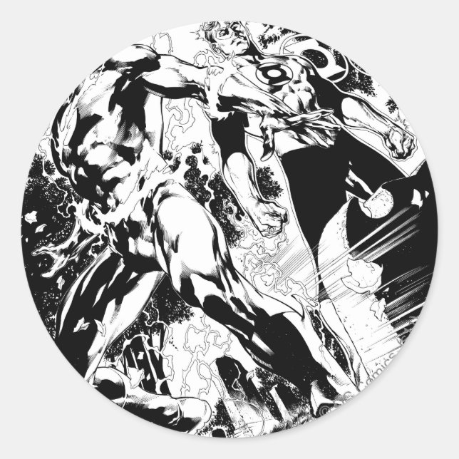 Flash- und Green Lantern-Panel 2 Runder Aufkleber (Vorderseite)