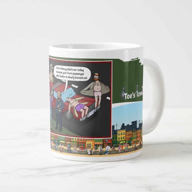 Flasher-Verstoß | Wortwitz Humor Jumbo-Tasse (Vorderseite Rechts)