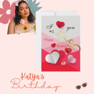 Flashy Happy Liebe Geburtstagskarte Karte