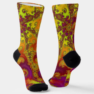 Flashy lebendige Spirale Fraktal Funky abstrakte K Socken