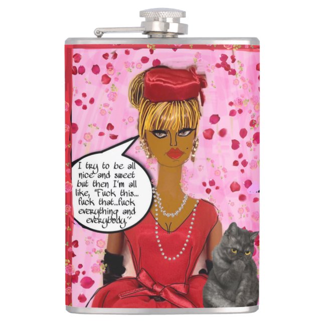 FLASK-I versuchen, alle nett und süß zu sein, aber Flachmann (Vorderseite)