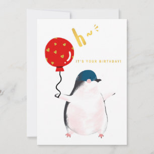 Flat Birthday Card - Der kleine Pinguin Karte