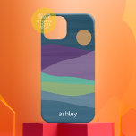 Flat Boho Abstrakte Landschaft Sonnenuntergang und Case-Mate iPhone 14 Hülle<br><div class="desc">Eine abstrakte Landschaft zeichnend mit Bergen und Sonnenuntergang. Inspiriert von einem Sonnenuntergang im Rocky Mountain National Park, ist dieses kleine, reizende zeichn ein modernes Design für jeden Minimalisten. Das moderne Drehbuch mit Swashes fügt diesem abstrakten Design eine moderne Touch hinzu. Fügen Sie Ihren Namen hinzu oder löschen Sie den Text...</div>