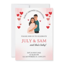 Flat Card- baby shower card invitation