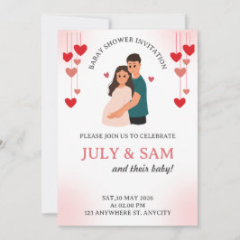 Flat Card- baby shower card invitation