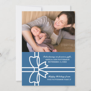 Flat Card für das Blue Gifts Holiday Foto Feiertagskarte