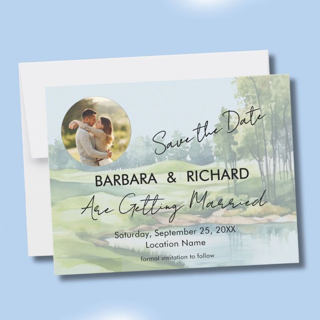 FLAT CARD Golf Thema Hochzeit Save the Date (Von Creator hochgeladen)