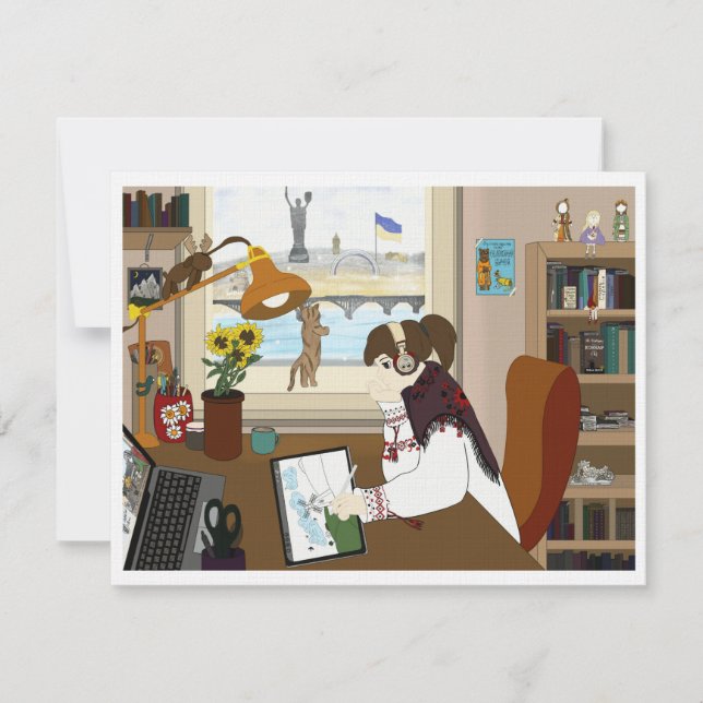 Flat Card Ukraine Girl (Vorderseite)