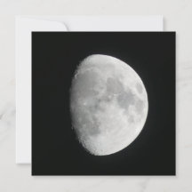 Flat Card Waning Gibbous Moon