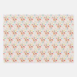 Flat Christmas Pattern Design Geschenkpapier Set