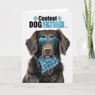 Flat Coat Retriever Hund Coolster Vater Vatertag Feiertagskarte