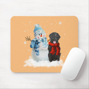 Flat Coated Retriever Dog Weihnachtsschneemann Chr Mousepad