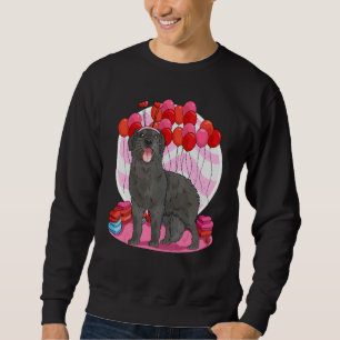 Flat Coated Retriever Heart Valentine Day Hund Sweatshirt