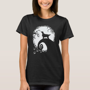 Flat Coated Retriever und Mond Halloween T-Shirt