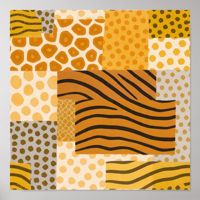 Flat Color Safari Print Composite Tapestry Poster (Vorne)
