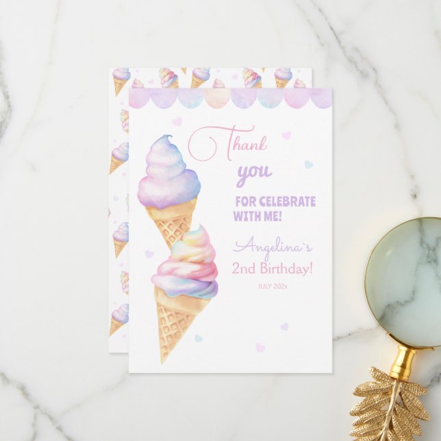 Flat Danke, dass Sie Geburtstag Card Dankeskarte (Vorderseite/Rückseite Beispiel)