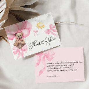 Flat danke dir Pink Bear Card