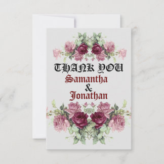 Flat Dankeschön Karte, floral Dankeschön Karte