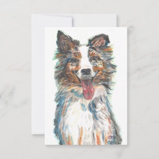 Flat Dankeschön Karte - Hund - Australian Shepherd
