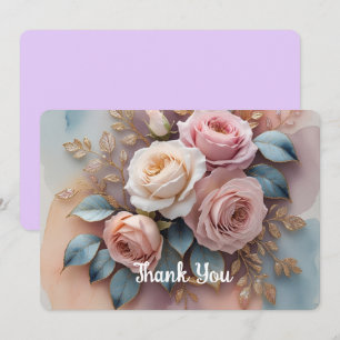 Flat Dankeschön-Karte mit Blume Hintergrund Dankeskarte