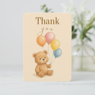 Flat Dankeschön-Karte zum Geburtstag mit Teddy Bea Dankeskarte