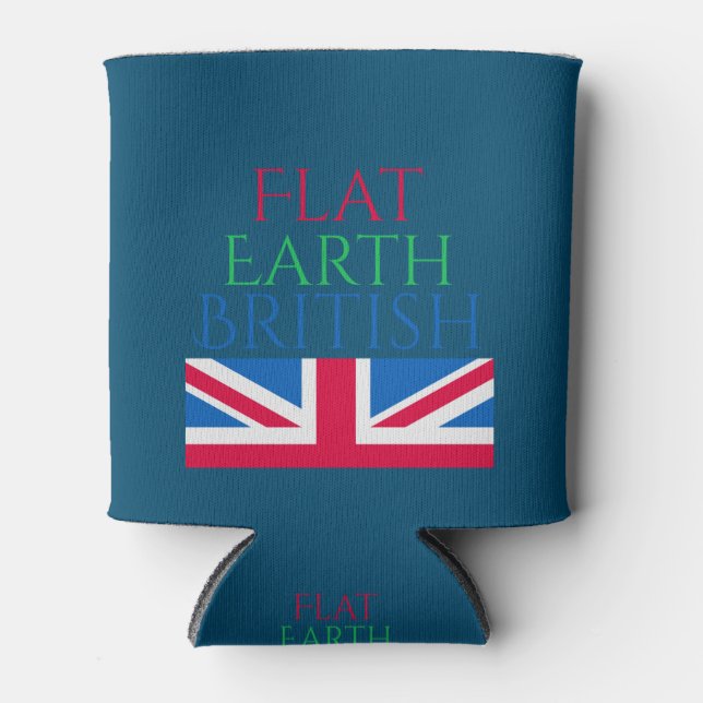 Flat Earth British Can Cooler Dosenkühler (Vorderseite)