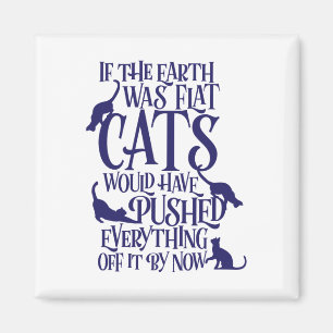 Flat Earth Cat Theory Graphic Funny Earth Day Magnet