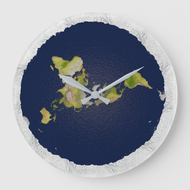 Flat Earth Clock Große Wanduhr (Vorderseite)