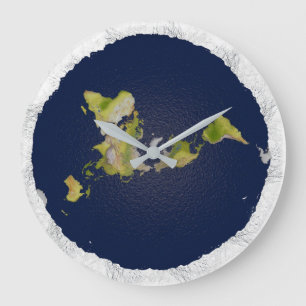 Flat Earth Clock Große Wanduhr